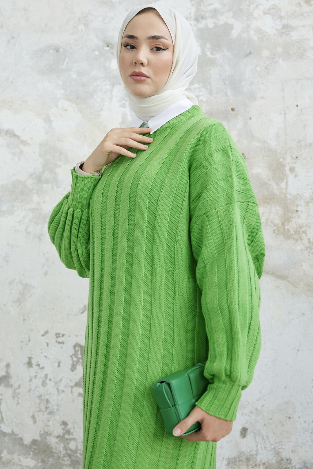 MDS Women Lovisa Threaded Knit Dress - Pistachio Green - Purísima de Bustos