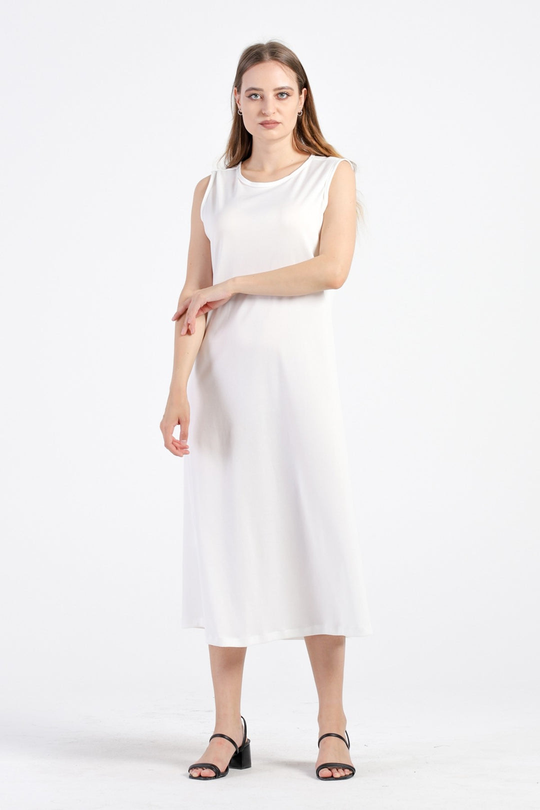 MDS Women Petticoat Lined Dress - White - Schorndorf