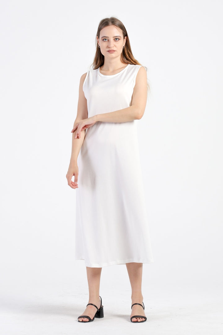 MDS Women Petticoat Lined Dress - White - Schorndorf