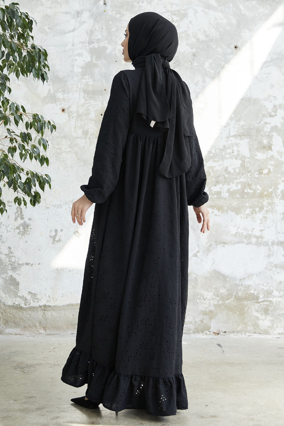 MDS Women Tasseled Embroidered Dress - Black - Tampa