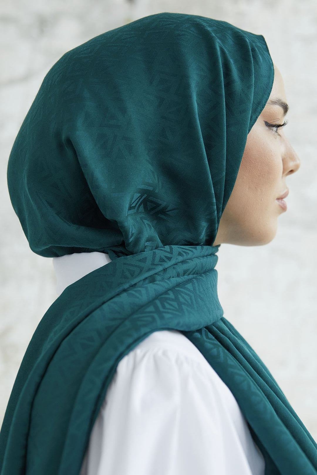 MDS Women Pyramid Pattern Jacquard Shawl - Petrol - Vancouver