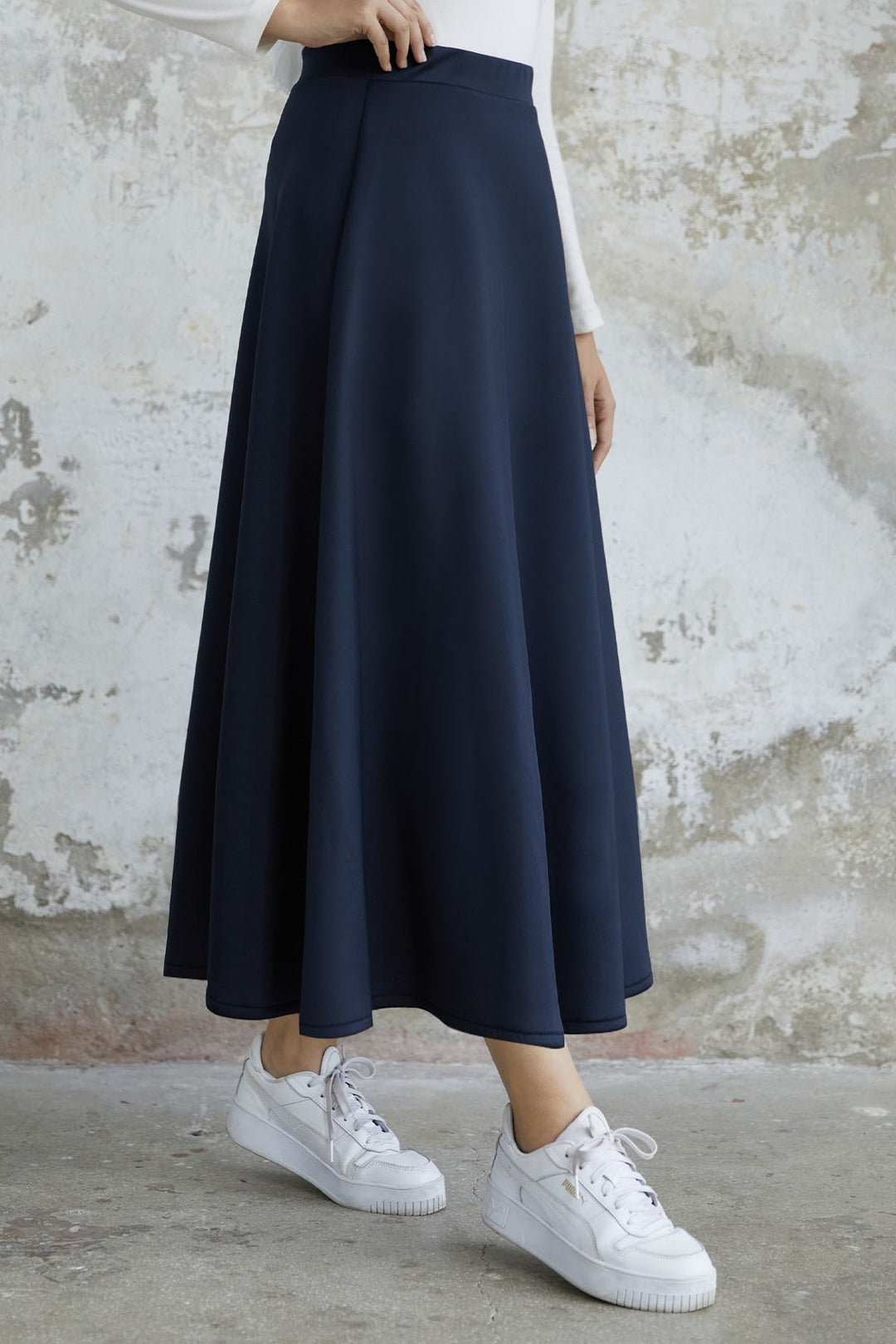 MDS Women Elly Scuba Skirt - Navy - Ede