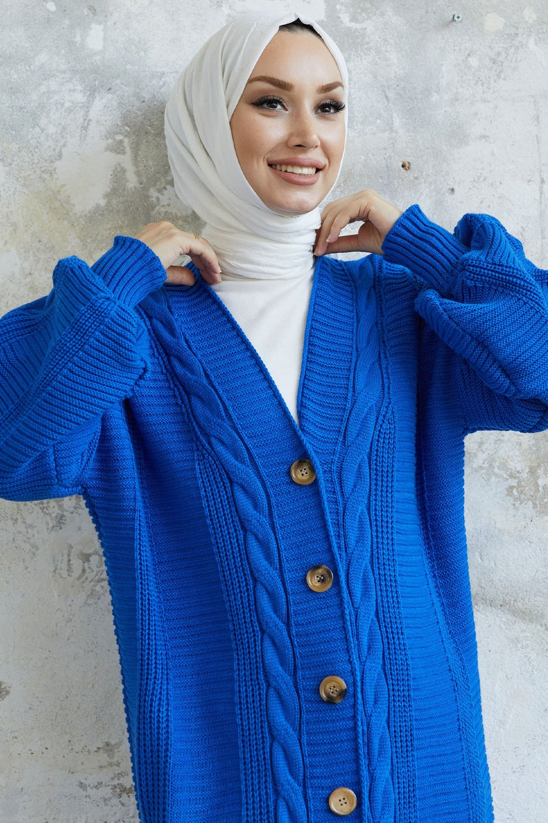 MDS Women Evia Buttoned Knit Cardigan - Sky Blue - Parma