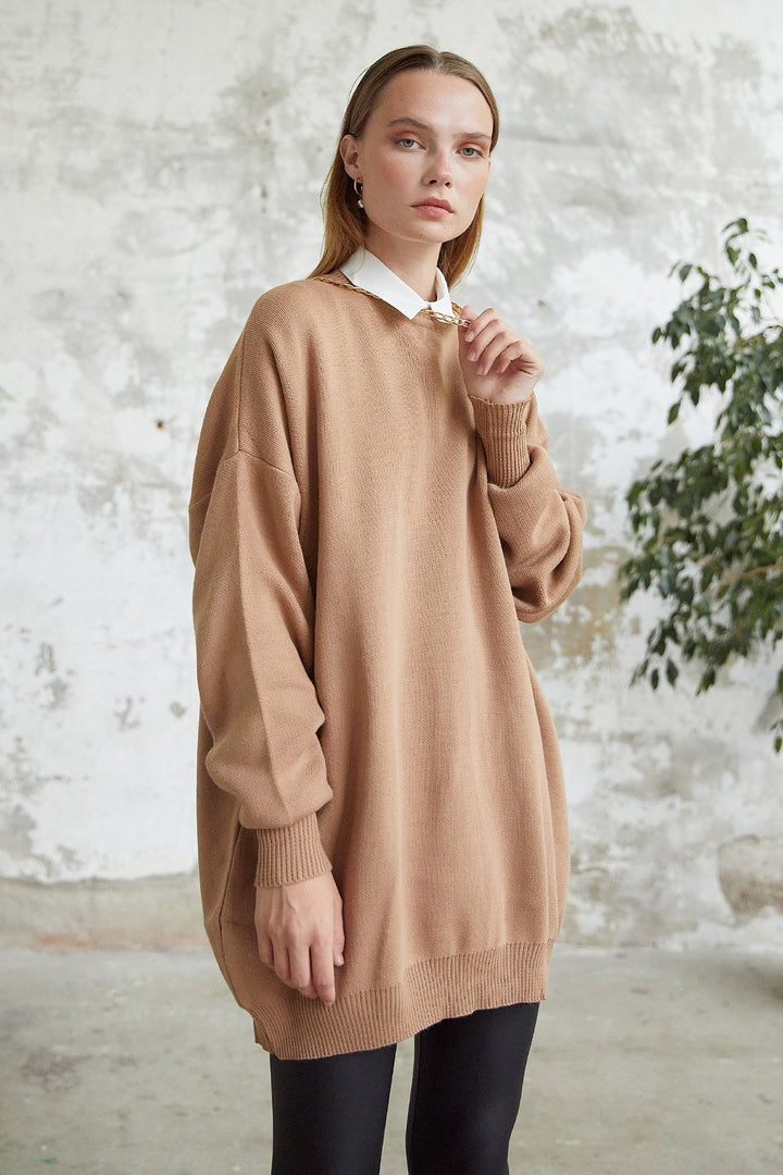 MDS Women Greenhouse Chain Detailed Knit Sweater - Beige - Siena