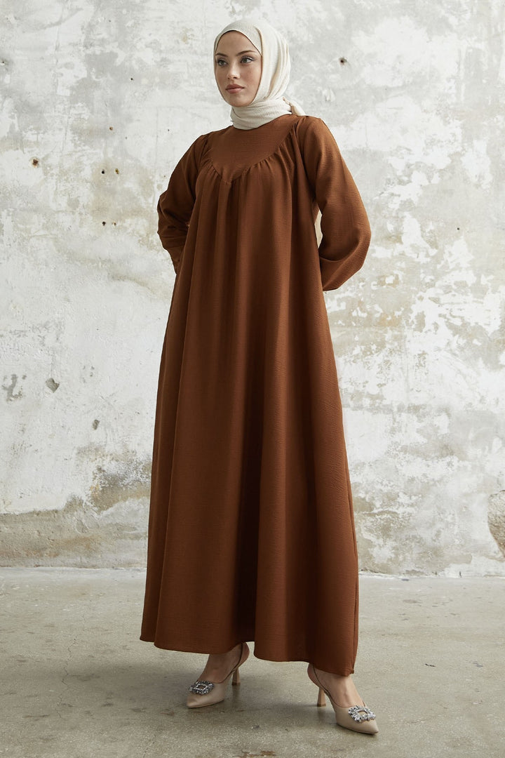 MDS Women Gipeli Front Robed Dress - Dark Brown - Euclid