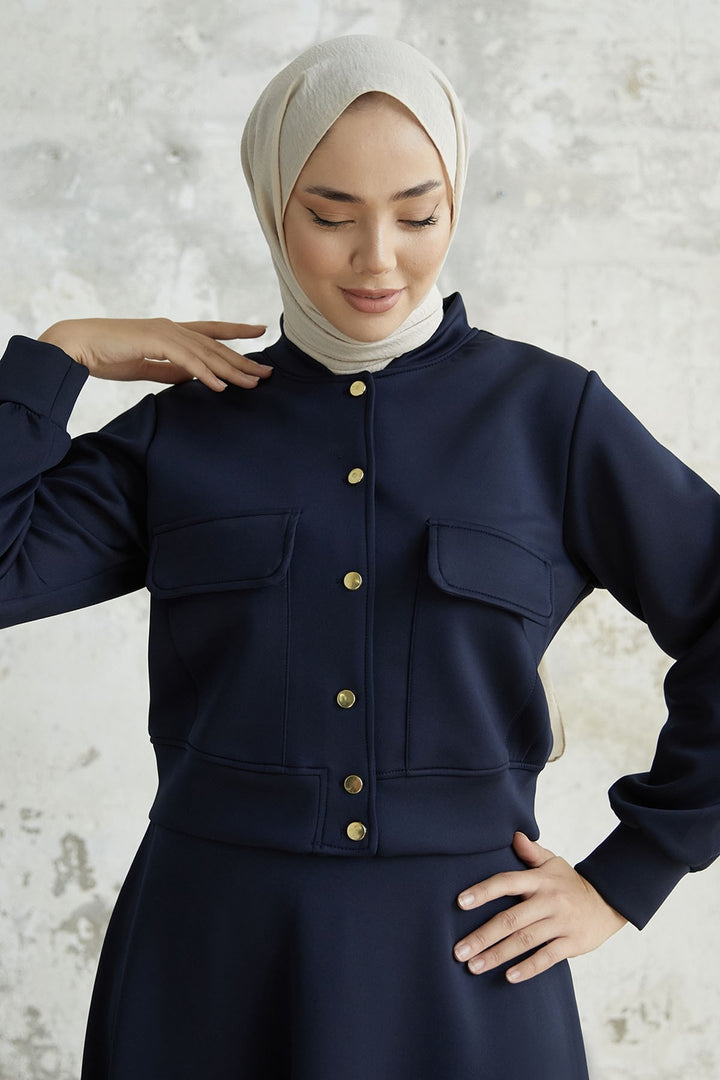 MDS Women Mileya Cover Pocket Skirted Scuba Suit - Navy - Rotorua