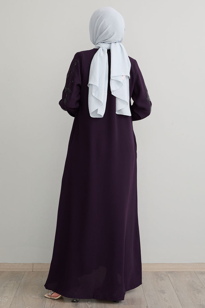 MDS Women Sleeves Leaf Pearl Purple Ferace - Arlington