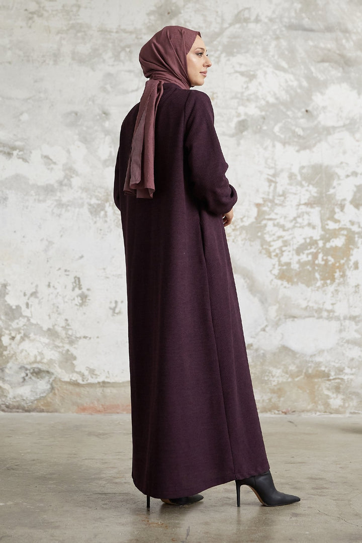 MDS Women Levina Secret Snap Abaya - Purple - West Lafayette