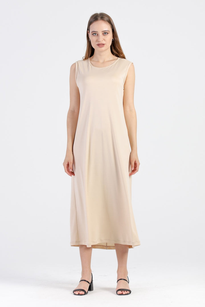 MDS Women Petticoat Lined Dress - Beige - Waterloo