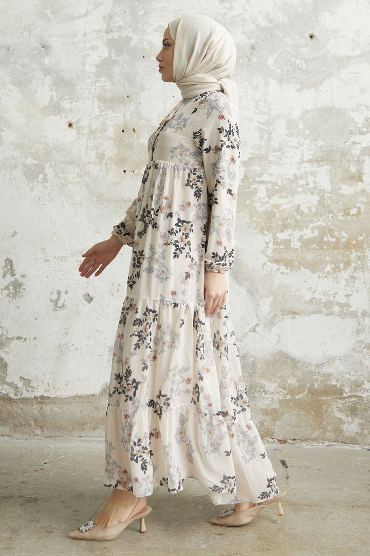 MDS Women Lavi Tassel Detail Chiffon Dress - Ecru - Gallatin