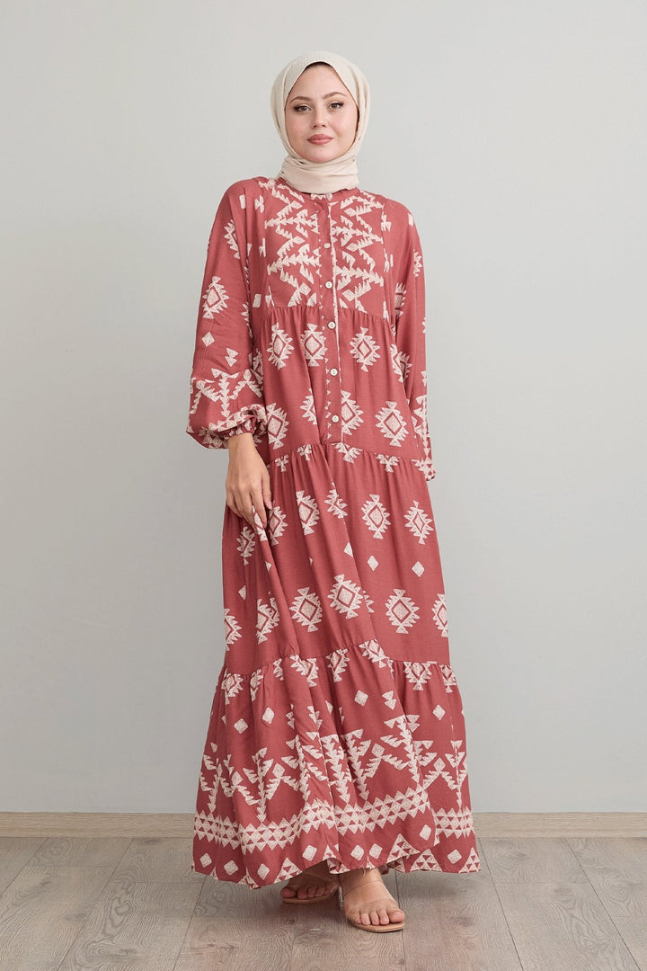 MDS Women Ethnic Casual Salmon Viscose Dress - Krems an der Donau