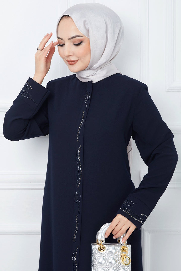 MDS Women Scattered Stone Hive Mantle - Navy Blue - Brooklyn Park