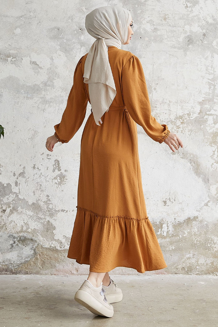 MDS Women Meyra Buttoned A-line Dress - Mustard - Mission