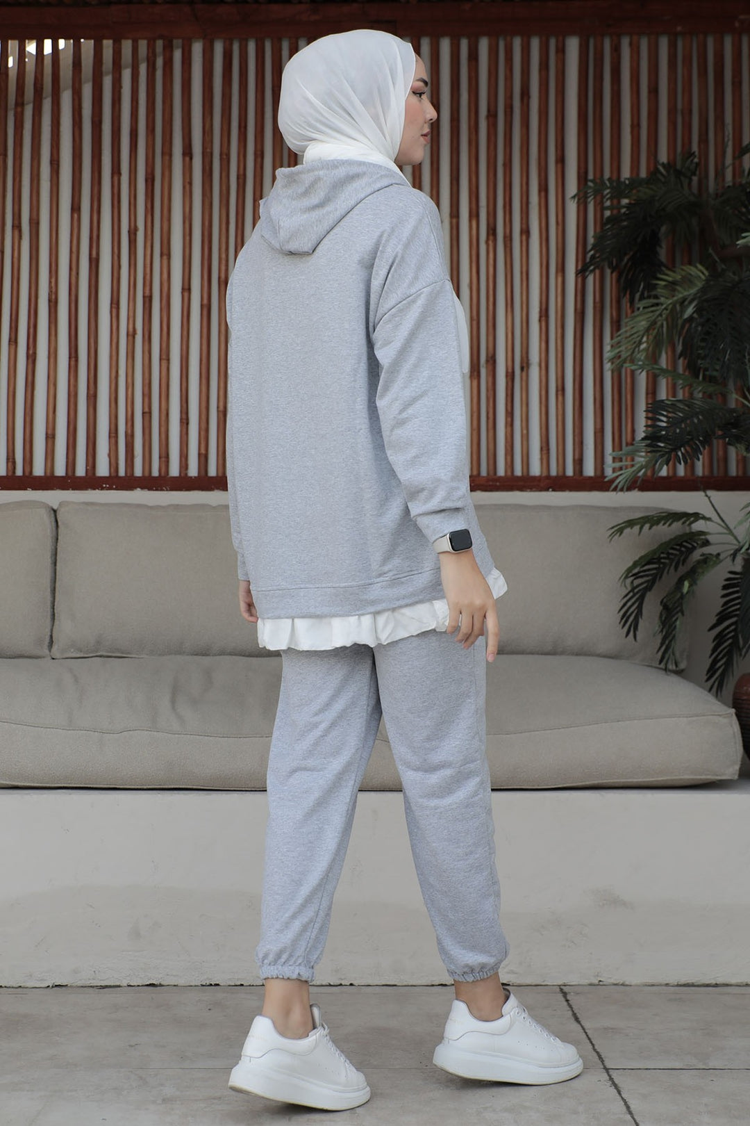 MDS Women Losya Sides Zippered Hooded Two Piece Set - Melange - Cabo San Lucas