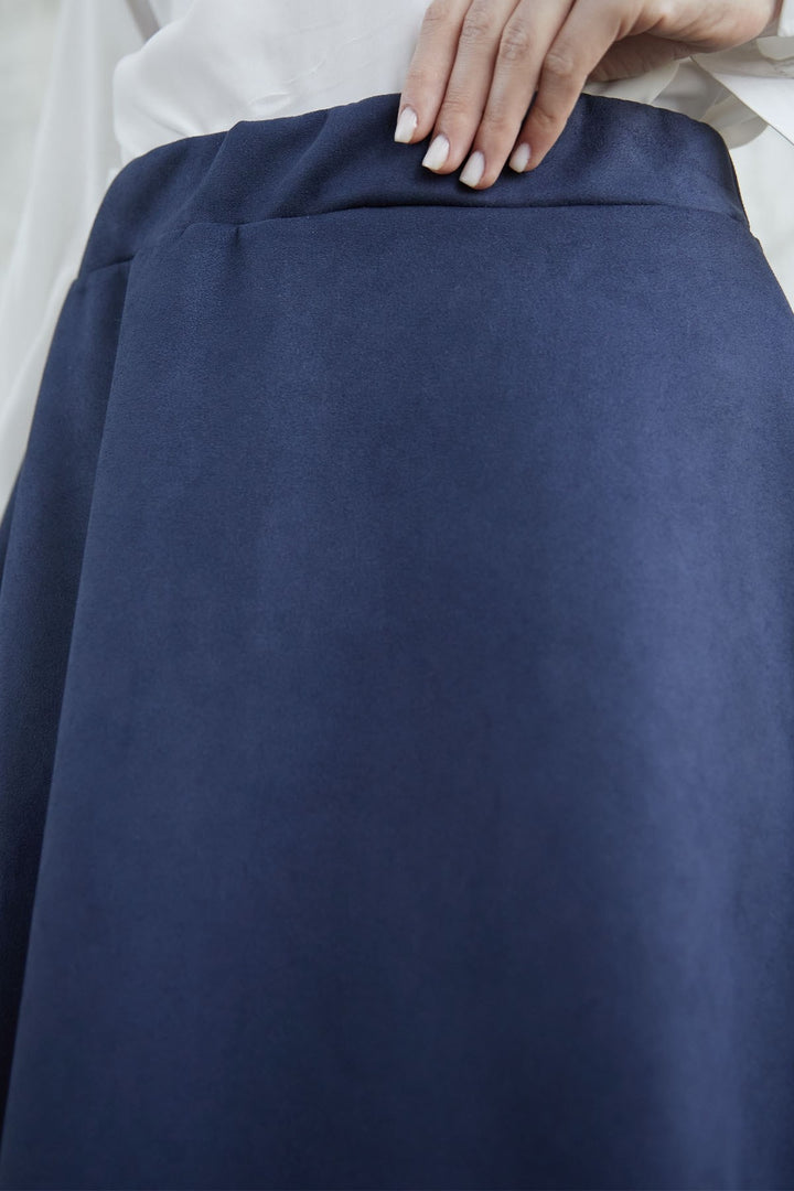 MDS Women Elisha Suede Skirt - Navy - Missouri City