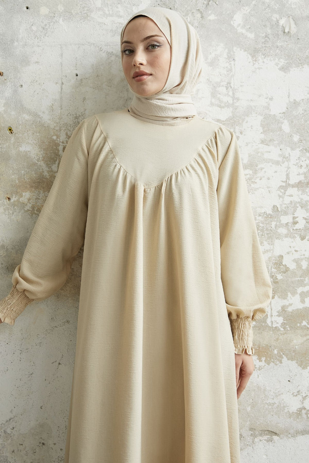 MDS Women Gipeli Front Robed Dress - Beige - Vale de Cavalos
