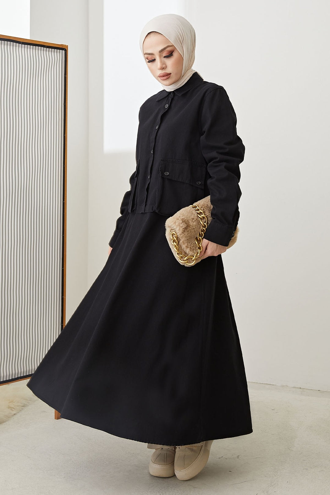 MDS Women Buttoned Elsa Linen Suit - Black - Swadlincote
