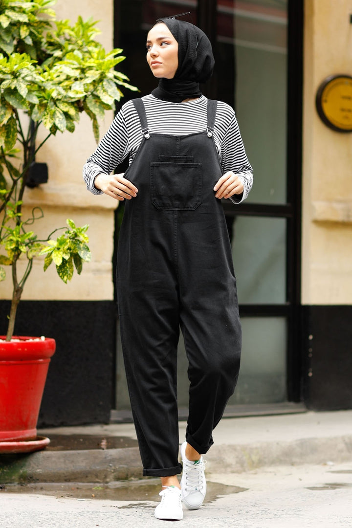 MDS Women Lindy Strap Overalls - Black - Goose Creek