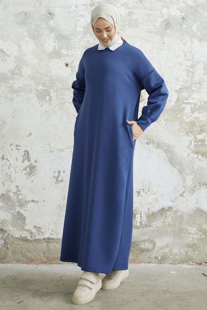 MDS Women Nevra Pocketed Scuba Dress - Indigo - Red Deer