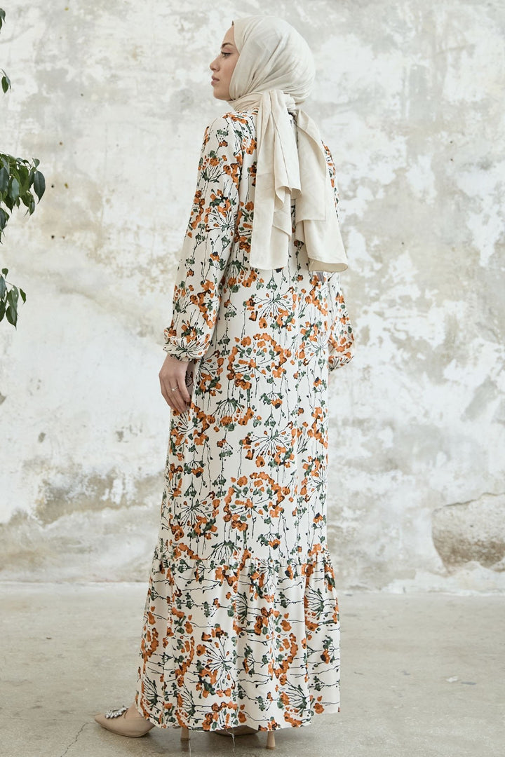 MDS Women Calanchoe Flowered Viscose Dress - Orange - Chiapa de Corzo