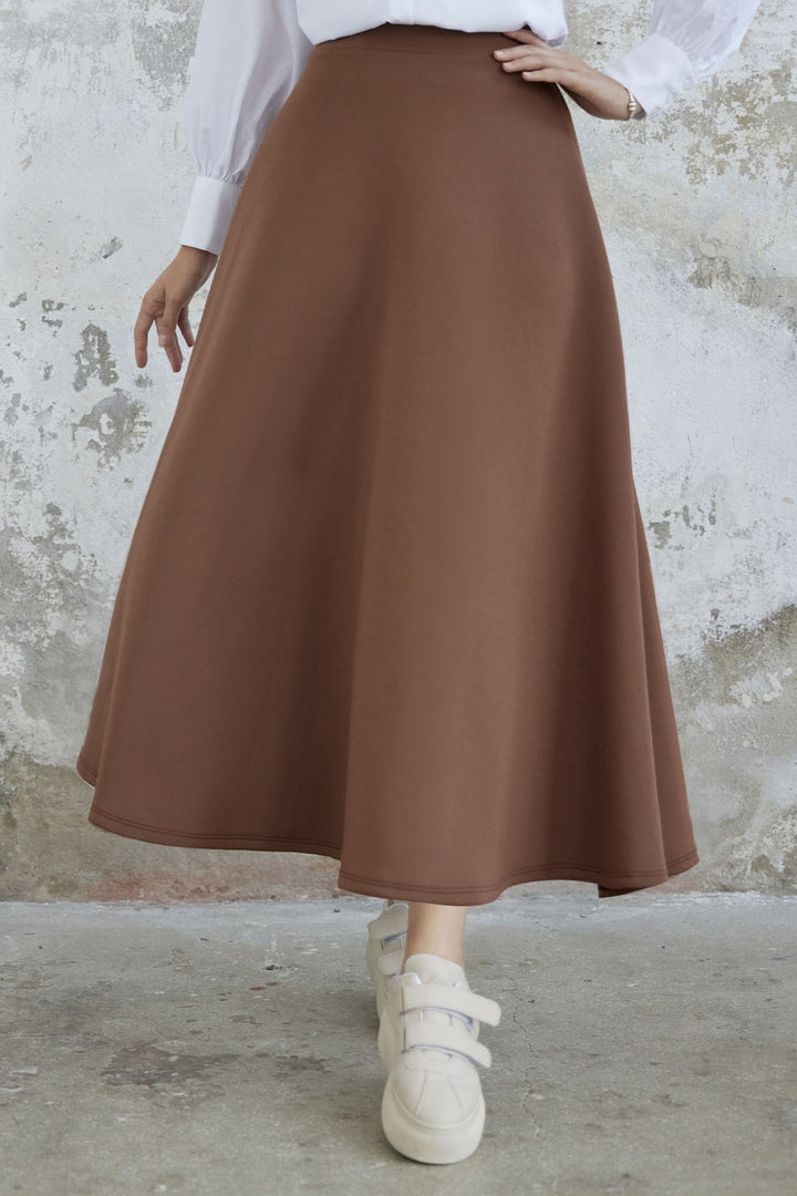 MDS Women Elly Scuba Skirt - Brown - Lawrence