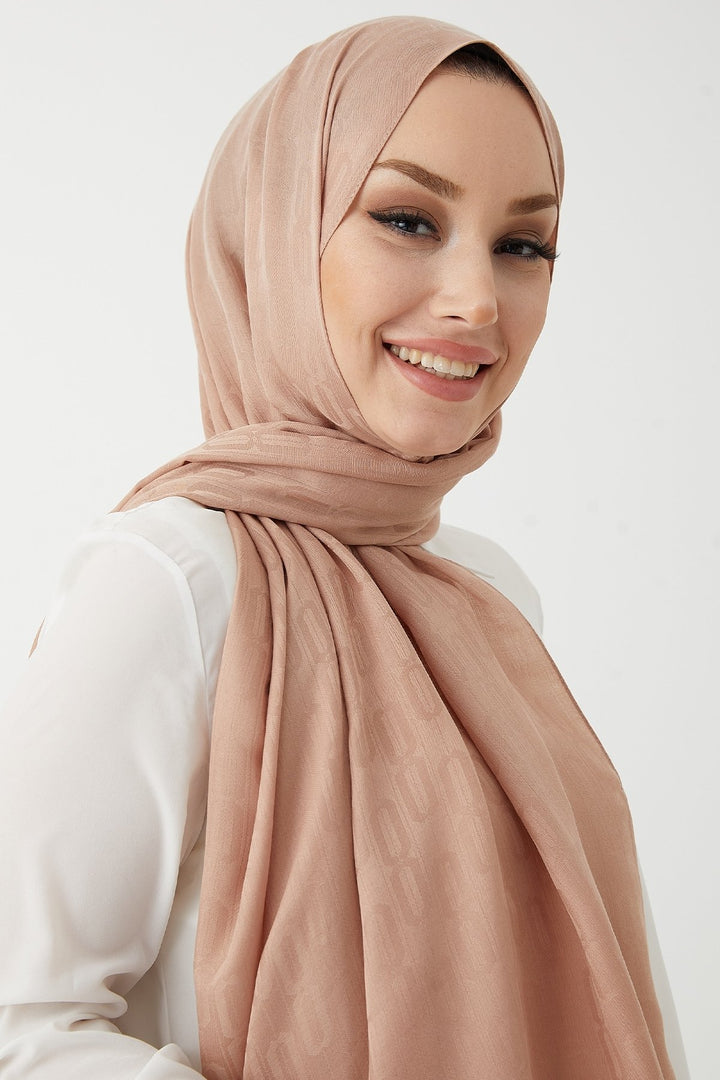 MDS Women Luda Chain Pattern Cotton Jacquard Shawl - Yavruağzı - Zwolle
