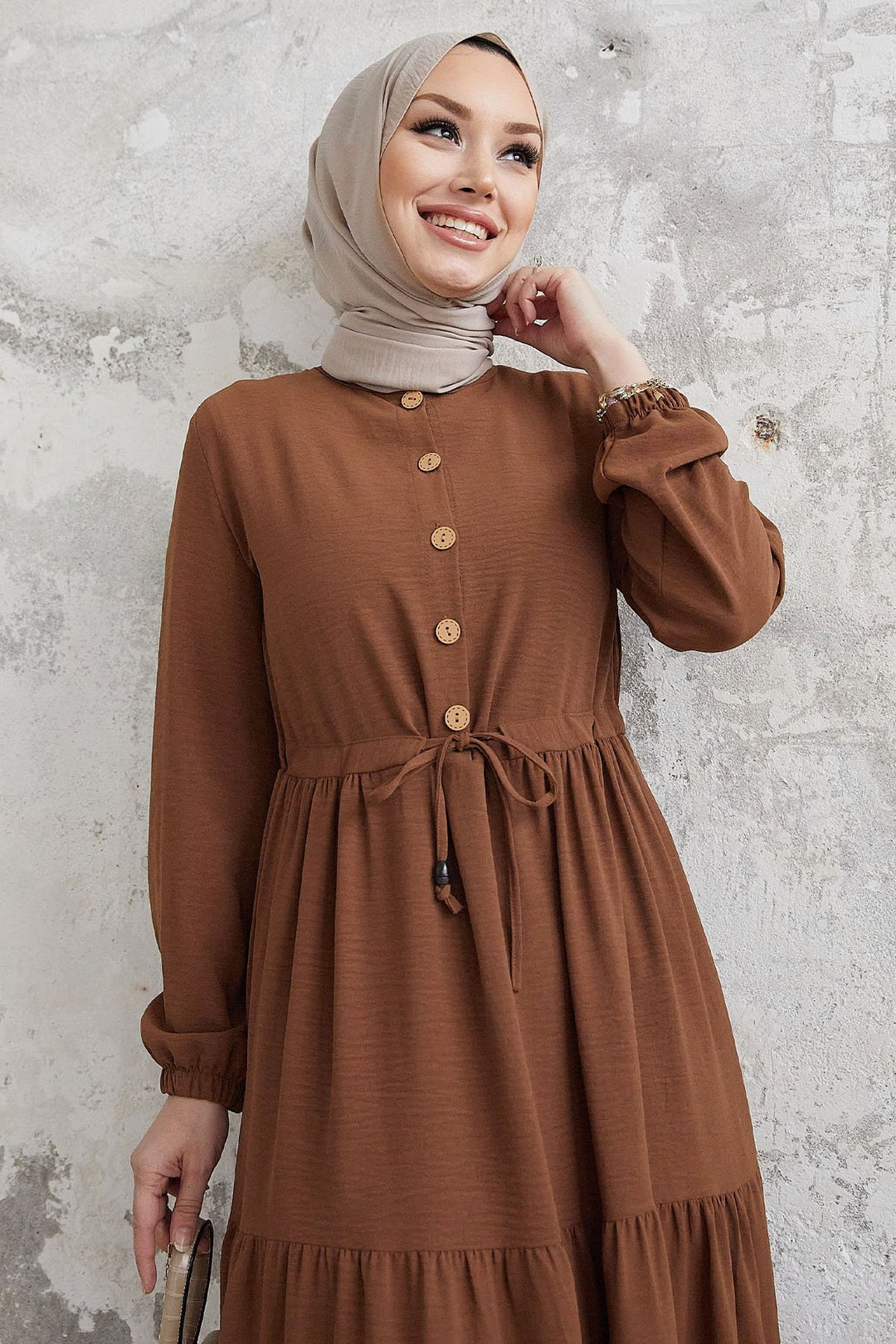 MDS Women Pamela Buttoned A-line Dress - Brown - Münster