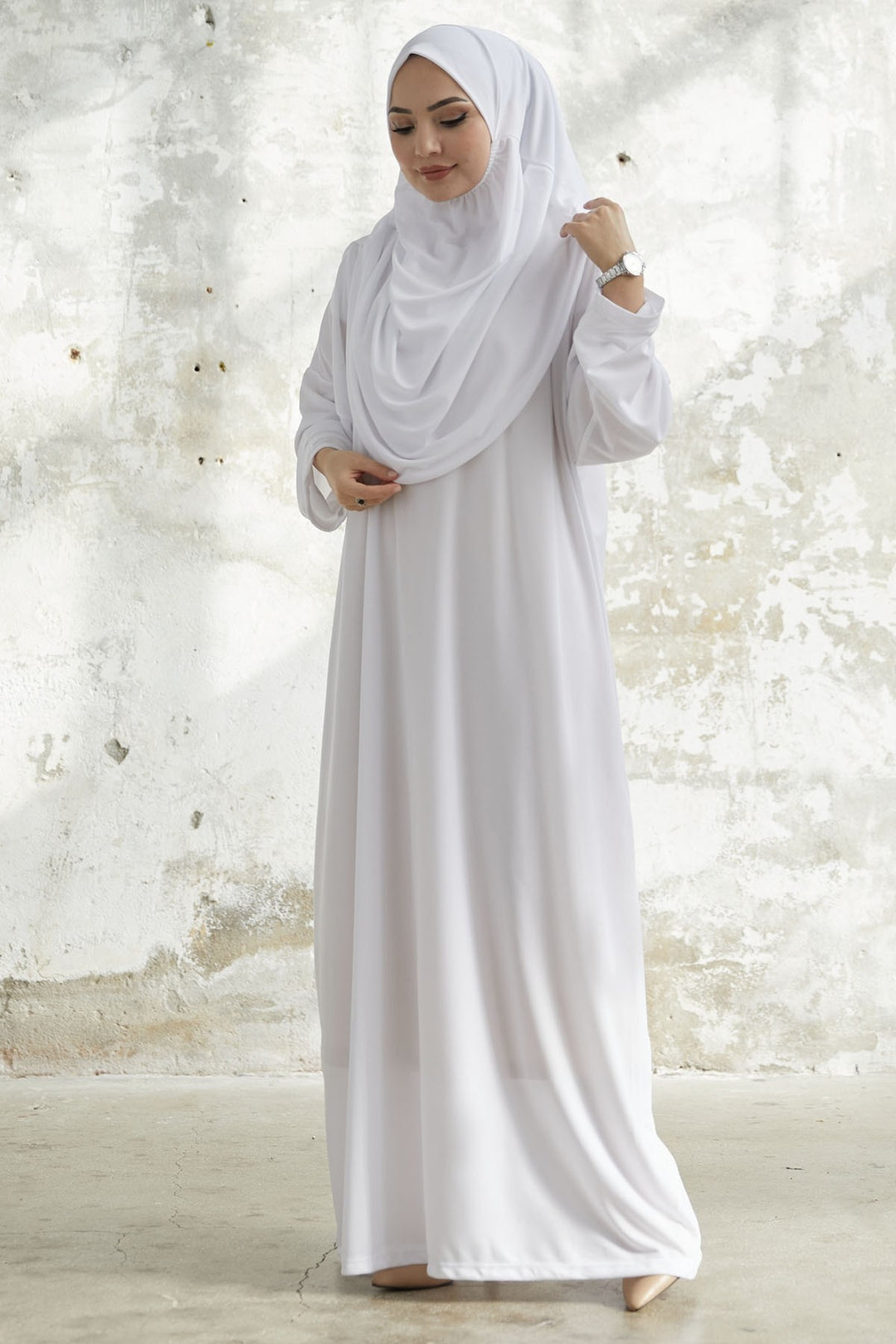 MDS Women One Piece Prayer Outfit - White - Igualada