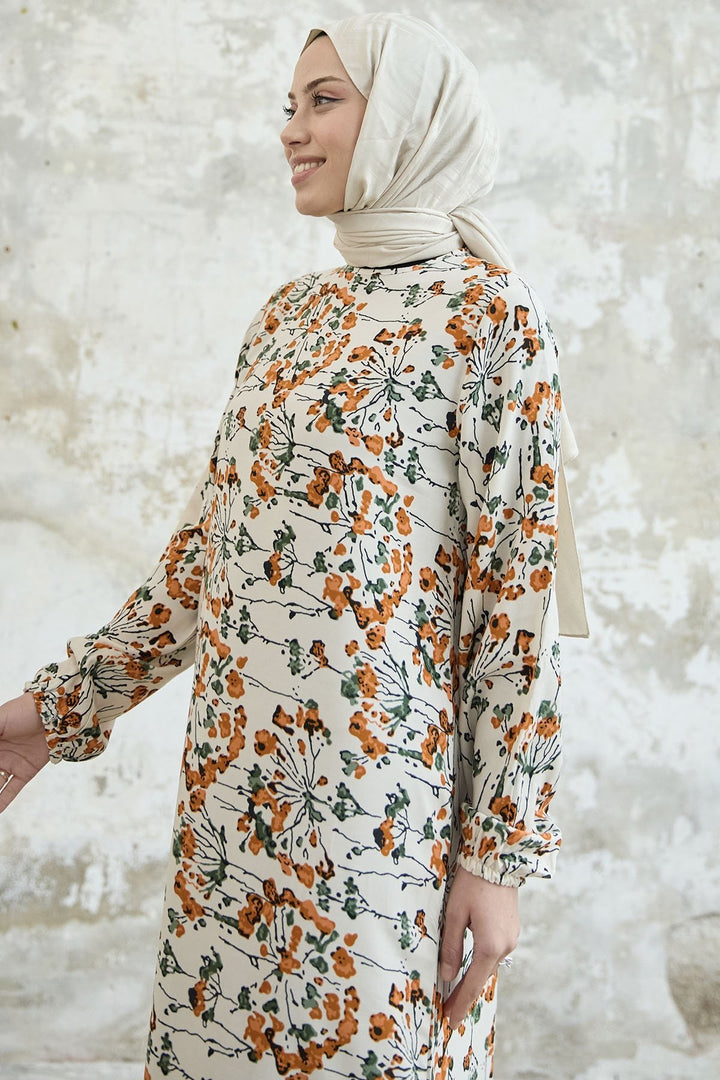 MDS Women Calanchoe Flowered Viscose Dress - Orange - Chiapa de Corzo
