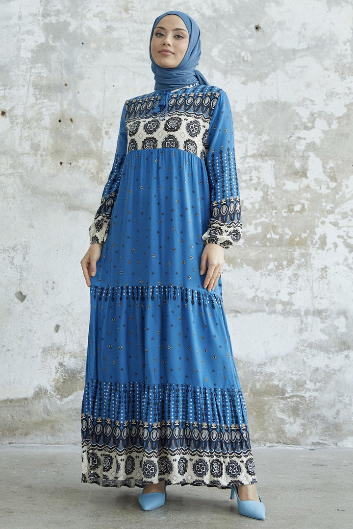 MDS Women Tasseled Viscose Dress - Indigo - Meridian