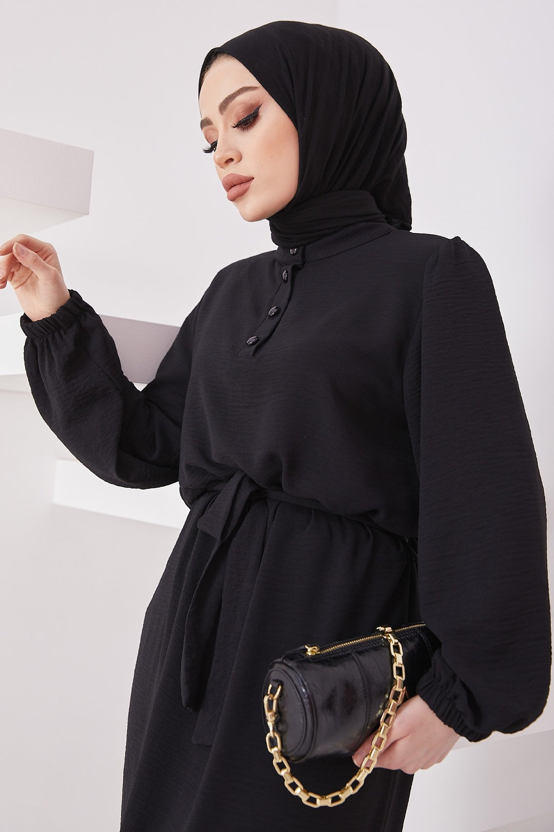 MDS Women Meyra Buttoned A-line Dress - Black - Gainesville