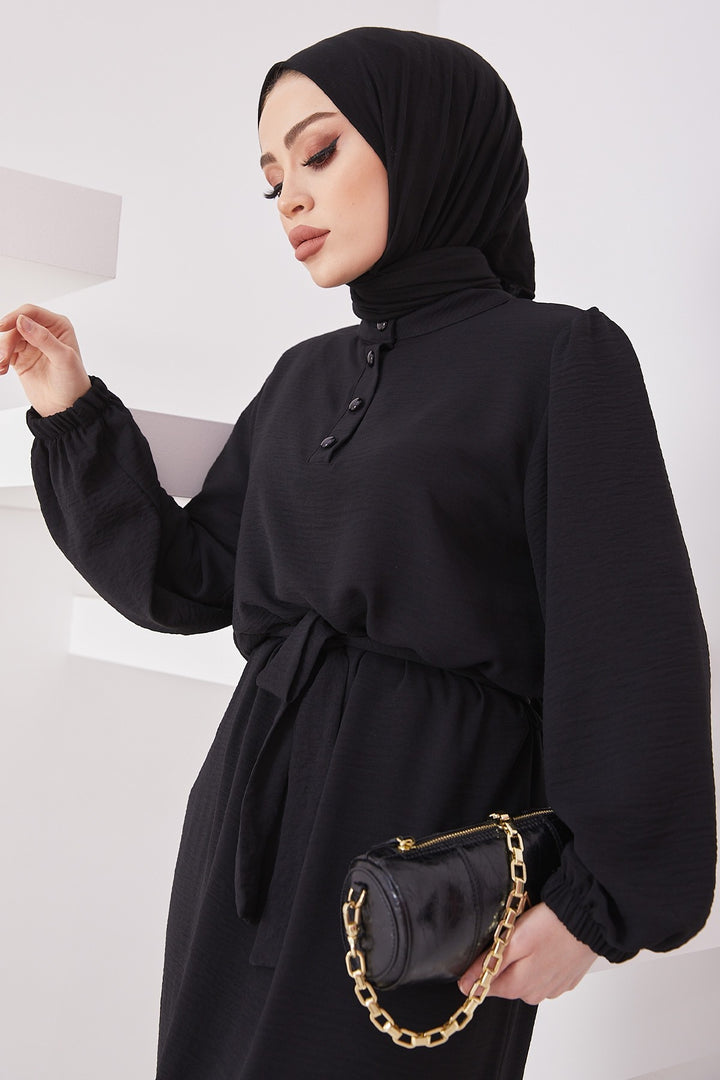 MDS Women Meyra Buttoned A-line Dress - Black - Gainesville
