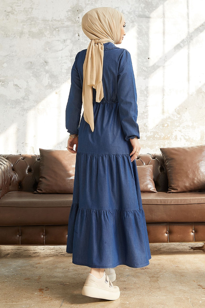 MDS Women Betty Baby Collar Denim Dress - Blue - Sault Ste. Marie