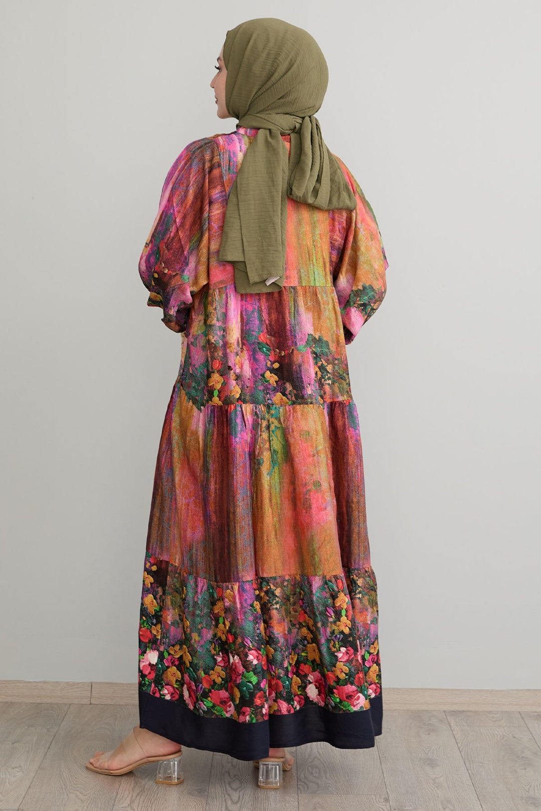 MDS Women Abstract Flowered Black Viscose Dress - Beveren