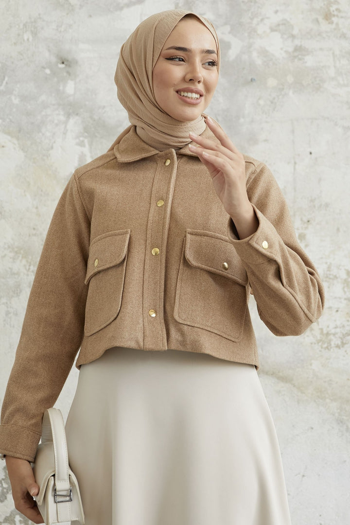 MDS Women Liesa Cover Pocketed Cashmere Jacket - Camel - Santa Cruz Xoxocotlán