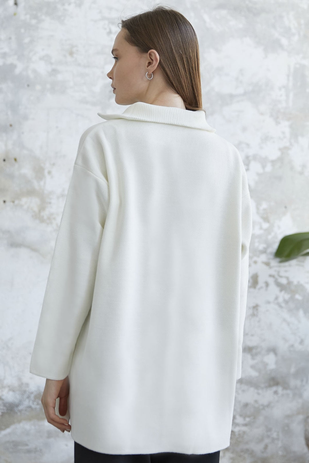 MDS Women Remy Zippered Sweater - White - Juárez