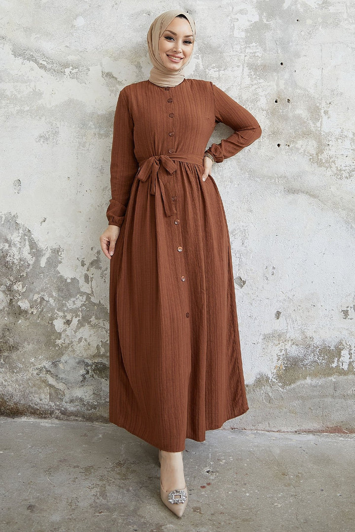 MDS Women Lemina Belted Dress - Dark Brown - Bognor Regis