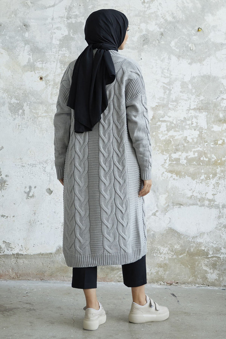MDS Women Eriyas Cable Knit Pocket Cardigan - Gray - Khmelnytskyi