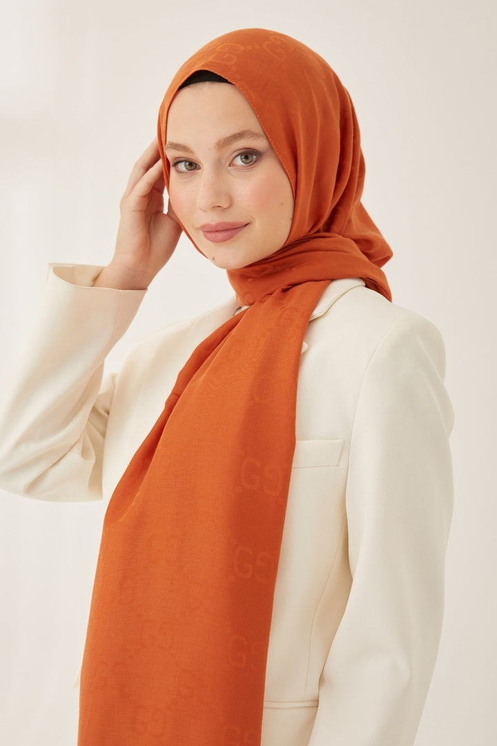 MDS Women Ariva G Patterned Jacquard Cotton Shawl - Terracotta - Oxnard