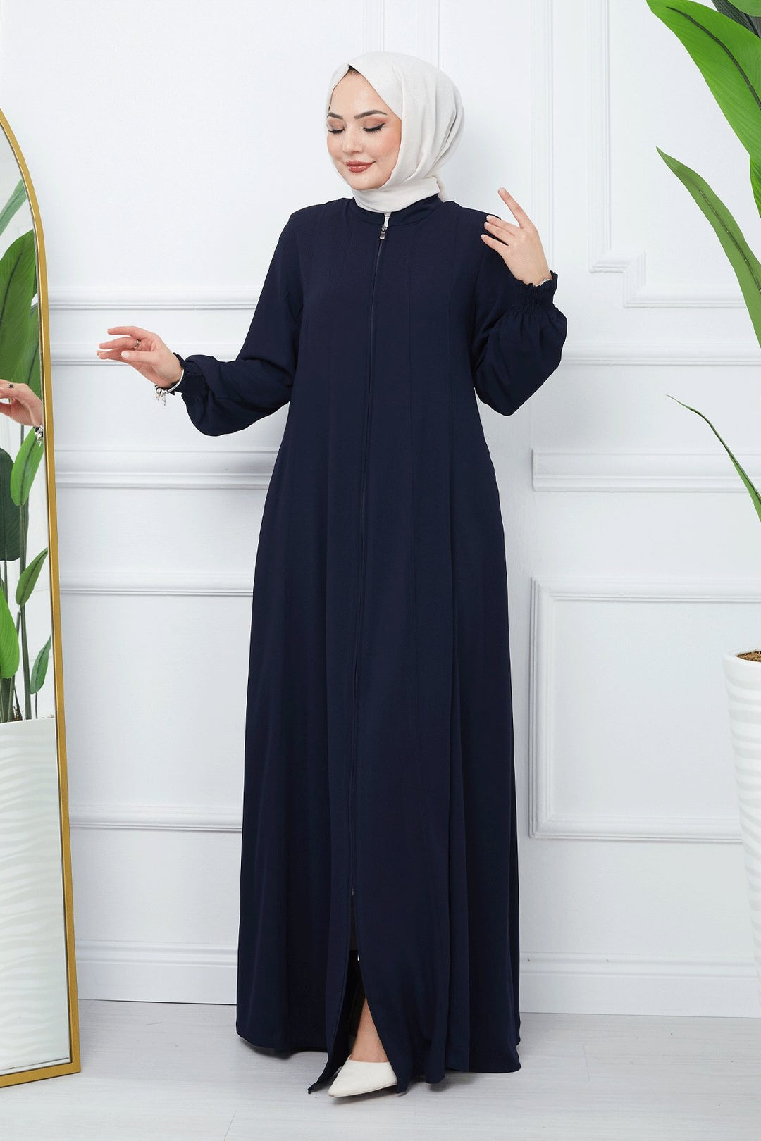 MDS Women Patchwork Mevlana Fabric Cloak - Navy Blue - Klagenfurt