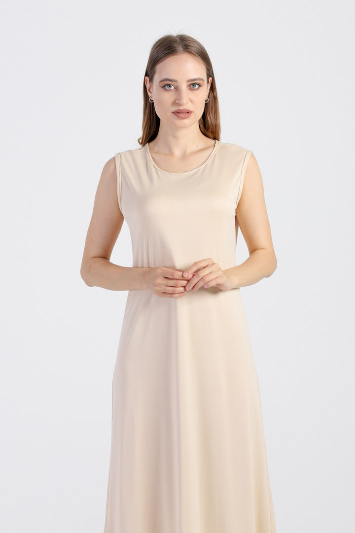 MDS Women Petticoat Lined Dress - Beige - Waterloo
