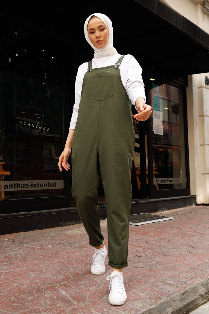 MDS Women Lindy Strap Overalls - Khaki - Bucharest