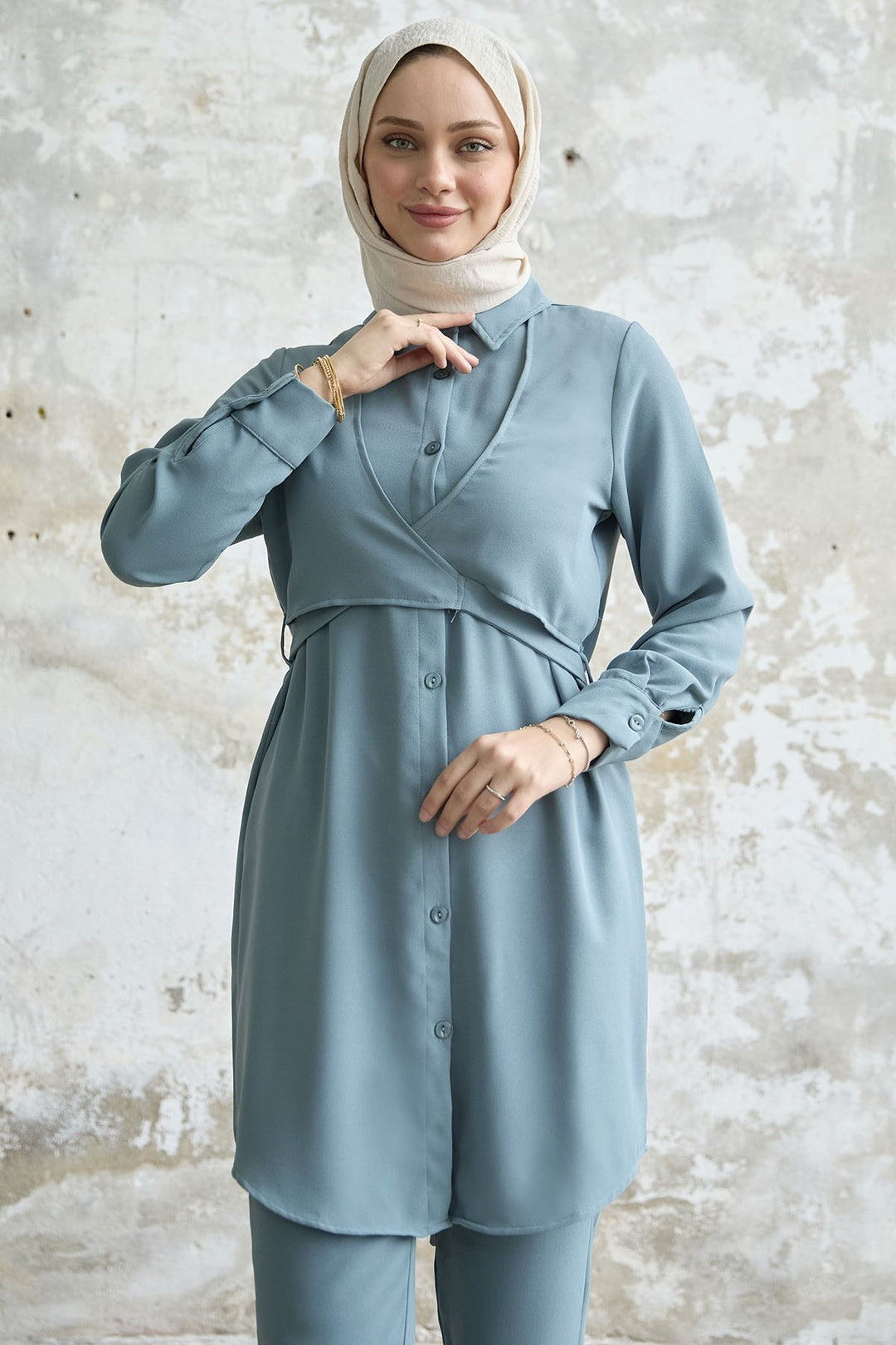 MDS Women Front Tie Two Piece Set - Mint - Haverstraw