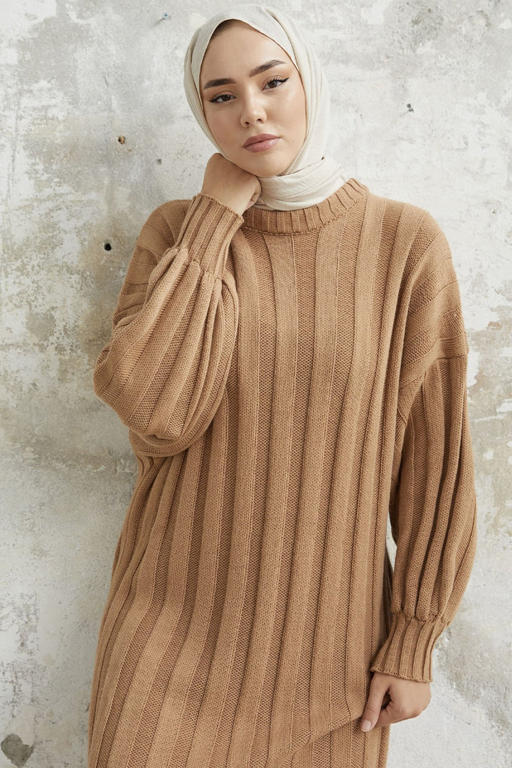 MDS Women Lovisa Ribbed Knit Dress - Camel - Caen