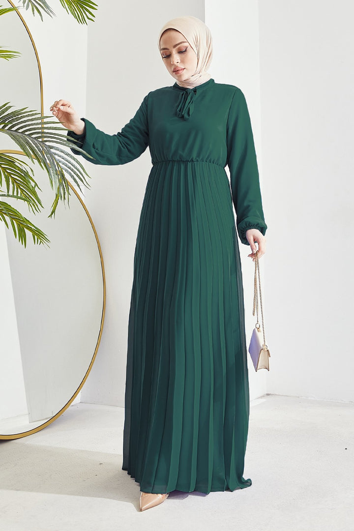 MDS Women Piliseli Limelda Chiffon Dress - Petrol Green - Brooklyn