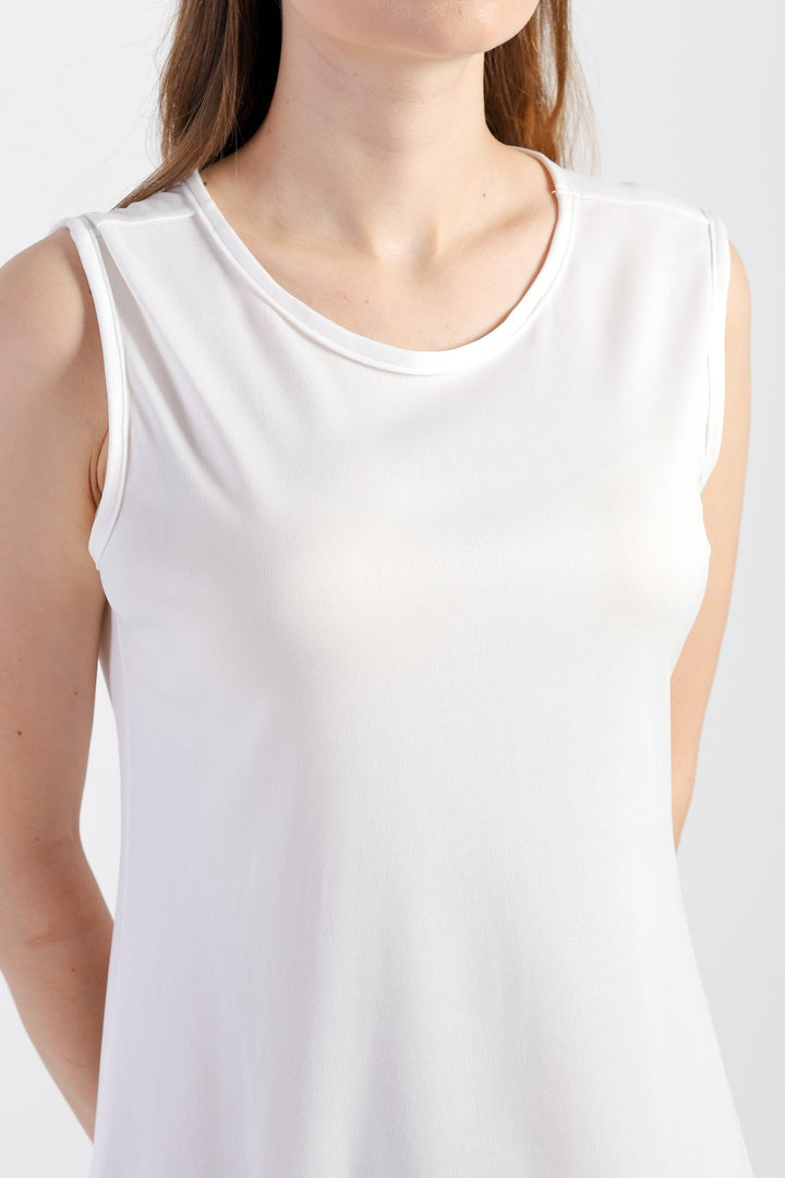 MDS Women Petticoat Lined Dress - White - Schorndorf