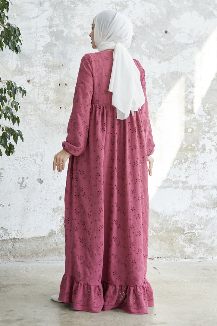 MDS Women Tasseled Embroidered Dress - Fuchsia - Lubny