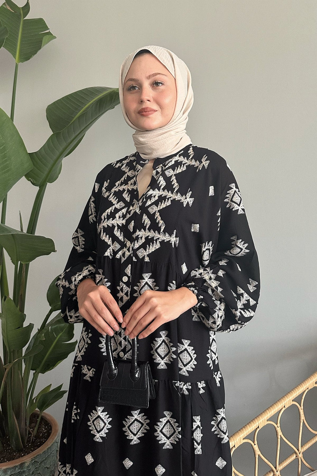 MDS Women Ethnic Casual Black Viscose Dress - Nashua