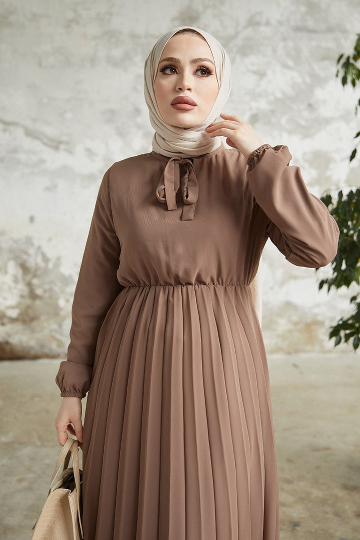 MDS Women Pleated Limelda Chiffon Dress - Beige - Échirolles
