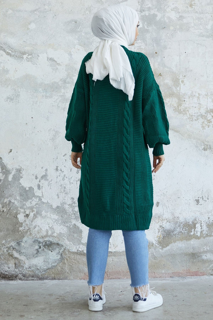 MDS Women Evia Buttoned Knit Cardigan - Emerald Green - Bologna